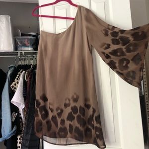 One Shoulder Leopard Print Lovely Day Dress